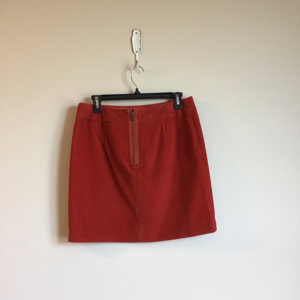 L. L. Bean red orange corduroy mini skirt - Picture 5 of 6